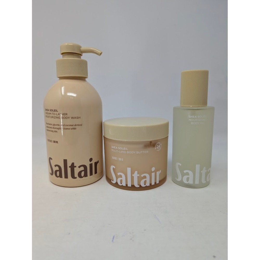 Saltair Shea Soleil 3-Piece Body Care Set Wash Body Butter & Body Oil New
